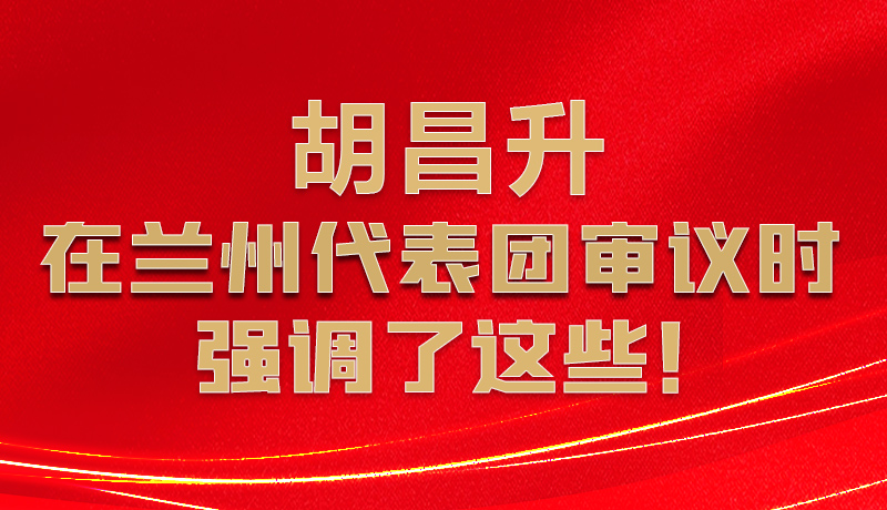 圖解|胡昌升在蘭州代表團(tuán)審議時(shí)強(qiáng)調(diào)了這些！