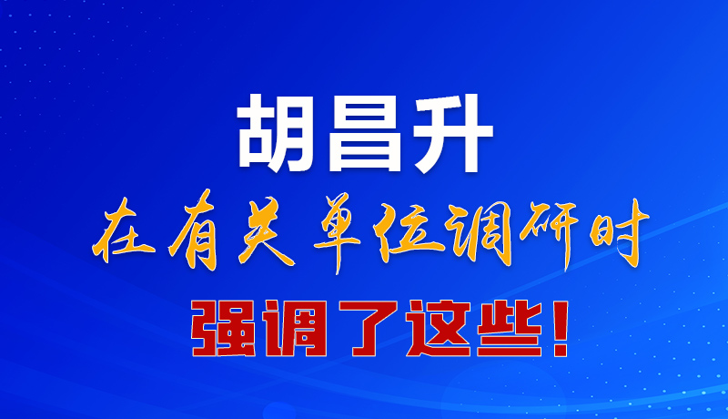 圖解|胡昌升在有關(guān)單位調(diào)研時(shí)強(qiáng)調(diào)了這些！