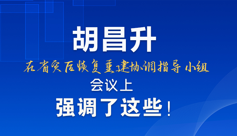 圖解|胡昌升在省災后恢復重建協(xié)調指導小組會議上強調了這些！