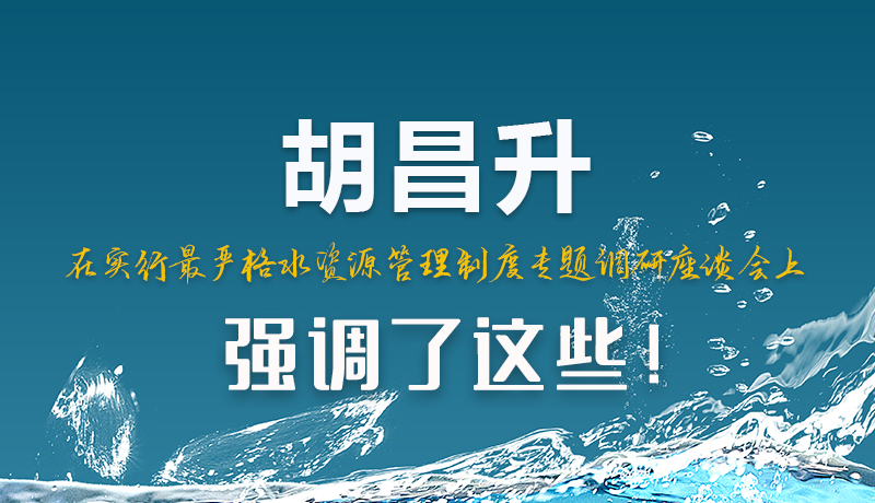 圖解|胡昌升在實行最嚴格水資源管理制度專題調研座談會上強調了這些！